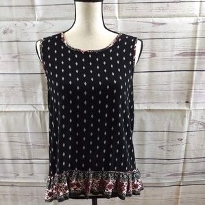 Knox Rose Black Sleeveless Print Top